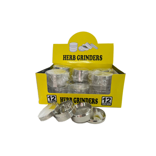 4 part Silver Metal Tobacco Grinder - PH6916 Silver