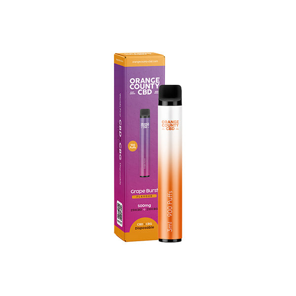 Orange County CBD 500mg CBD & CBG Disposable Vape Device 900 Puffs