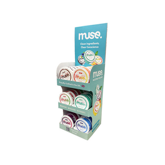 6mg Muse Nicotine Pouches CDU Bundle 30 Units + Free Stand