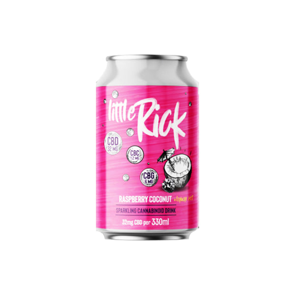 12 x Little Rick 32mg CBD Sparkling 330ml Raspberry Coconut Drink