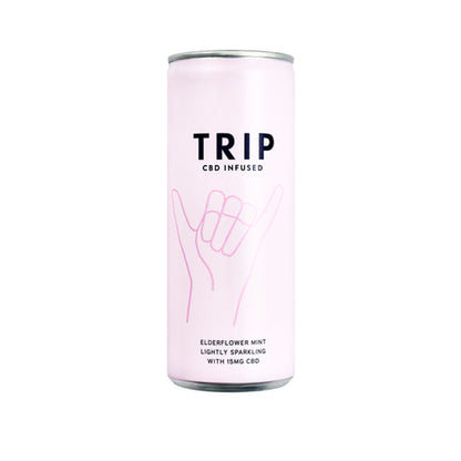 12 x TRIP 15mg CBD Infused Elderflower & Mint Drink 250ml